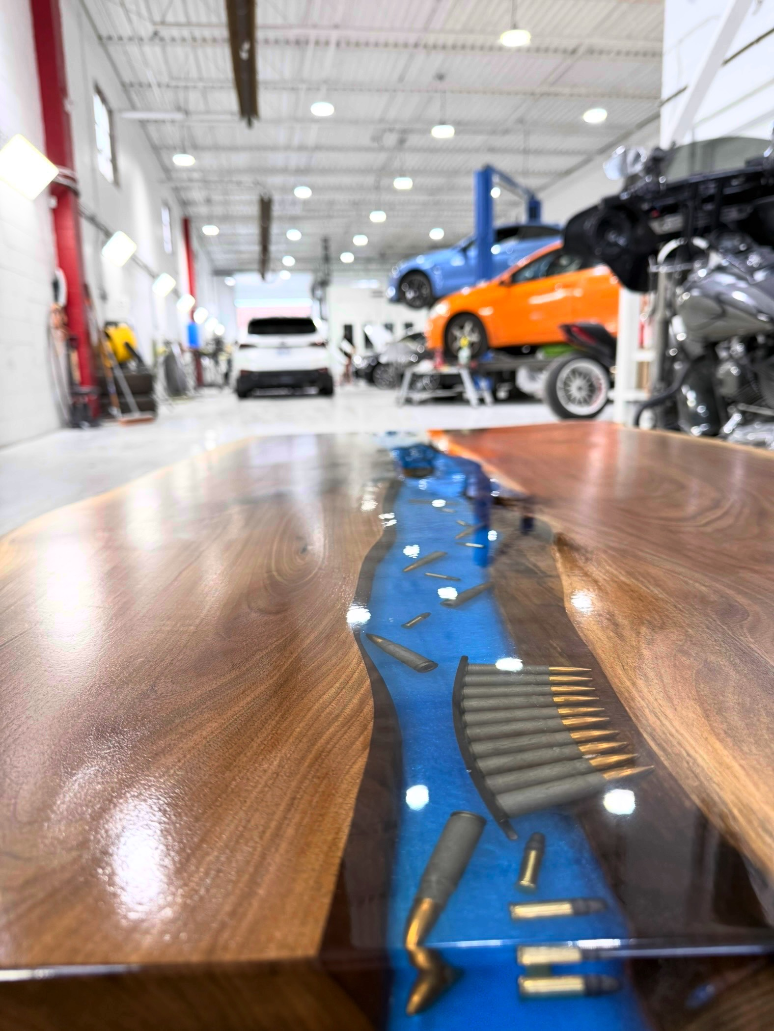 Ammo Black Walnut Epoxy Table