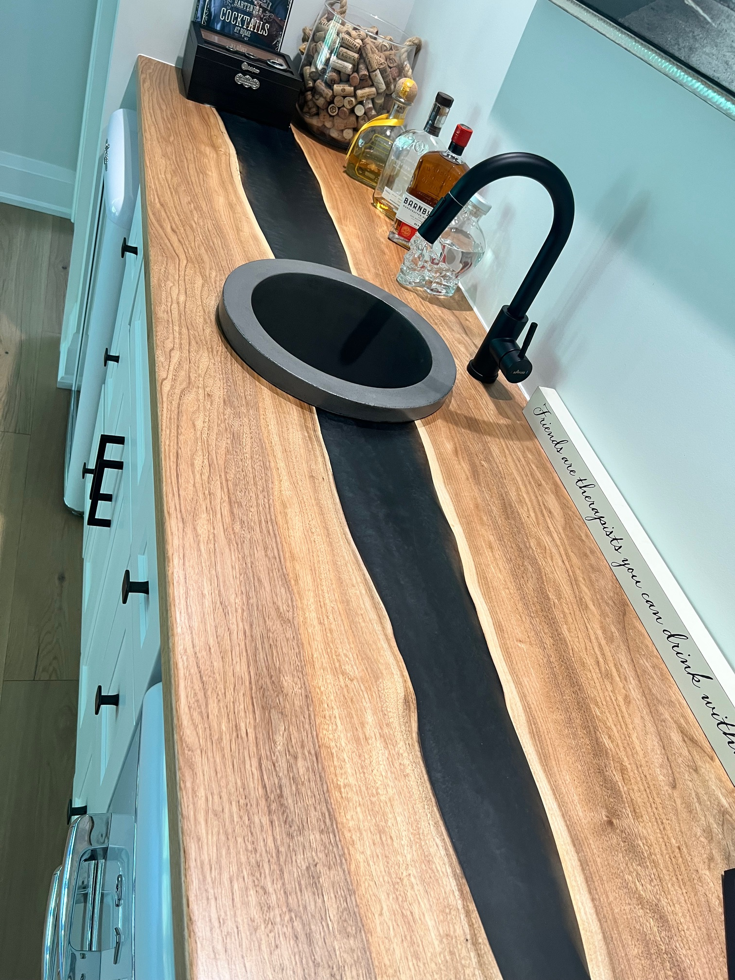Butternut Black Epoxy Bar